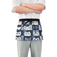 thumbnail image 1 of Yayeee Waist Apron with Pockets for Cooking Waterproof Half Server Aprons, Blue Cats and Hearts, 1 of 7