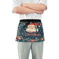 thumbnail image 1 of Yayeee Waist Apron with Pockets for Cooking Waterproof Half Server Aprons, Blue Christmas Santa, 1 of 7