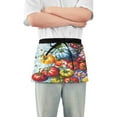 thumbnail image 1 of Yayeee Waist Apron with Pockets for Cooking Waterproof Half Server Aprons, Blue Floral Tomatoes, 1 of 7