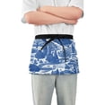 thumbnail image 1 of Yayeee Waist Apron with Pockets for Cooking Waterproof Half Server Aprons, Blue Garden Pattern, 1 of 7
