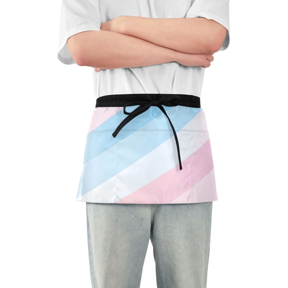 Yayeee Waist Apron with Pockets for Cooking Waterproof Half Server Aprons, Blue Gradient