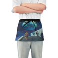 thumbnail image 1 of Yayeee Waist Apron with Pockets for Cooking Waterproof Half Server Aprons, Blue Planet, 1 of 7