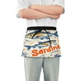 thumbnail image 1 of Yayeee Waist Apron with Pockets for Cooking Waterproof Half Server Aprons, Blue Sardines Pattern, 1 of 7