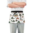 thumbnail image 1 of Yayeee Waist Apron with Pockets for Cooking Waterproof Half Server Aprons, Brown Christmas House, 1 of 7