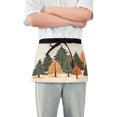 thumbnail image 1 of Yayeee Waist Apron with Pockets for Cooking Waterproof Half Server Aprons, Brown Christmas Trees, 1 of 7