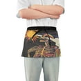 thumbnail image 1 of Yayeee Waist Apron with Pockets for Cooking Waterproof Half Server Aprons, Colorful Skeleton with Cloud, 1 of 7