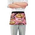 thumbnail image 1 of Yayeee Waist Apron with Pockets for Cooking Waterproof Half Server Aprons, Cute Doughnuts Pattern, 1 of 7