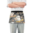 thumbnail image 1 of Yayeee Waist Apron with Pockets for Cooking Waterproof Half Server Aprons, Cute Ghosts, 1 of 7
