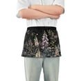 thumbnail image 1 of Yayeee Waist Apron with Pockets for Cooking Waterproof Half Server Aprons, Dark Flowers Pattern, 1 of 7