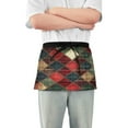 thumbnail image 1 of Yayeee Waist Apron with Pockets for Cooking Waterproof Half Server Aprons, Dark Tartan Pattern, 1 of 7