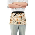 thumbnail image 1 of Yayeee Waist Apron with Pockets for Cooking Waterproof Half Server Aprons, Fall Book Shelf, 1 of 7