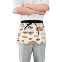 Yayeee Waist Apron with Pockets for Cooking Waterproof Half Server Aprons, Fall Books
