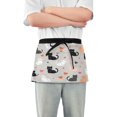 thumbnail image 1 of Yayeee Waist Apron with Pockets for Cooking Waterproof Half Server Aprons, Gray Cartoon Pattern, 1 of 7