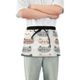 thumbnail image 1 of Yayeee Waist Apron with Pockets for Cooking Waterproof Half Server Aprons, Gray Cat Pattern, 1 of 7