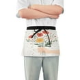 thumbnail image 1 of Yayeee Waist Apron with Pockets for Cooking Waterproof Half Server Aprons, Gray Cute Flower, 1 of 7