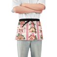 thumbnail image 1 of Yayeee Waist Apron with Pockets for Cooking Waterproof Half Server Aprons, Green Christmas Houses, 1 of 7