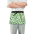 thumbnail image 1 of Yayeee Waist Apron with Pockets for Cooking Waterproof Half Server Aprons, Green Dot Triangles Pattern, 1 of 7