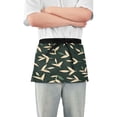 thumbnail image 1 of Yayeee Waist Apron with Pockets for Cooking Waterproof Half Server Aprons, Green Leaves, 1 of 7