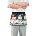thumbnail image 1 of Yayeee Waist Apron with Pockets for Cooking Waterproof Half Server Aprons, Green Snowmen, 1 of 7