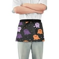 thumbnail image 1 of Yayeee Waist Apron with Pockets for Cooking Waterproof Half Server Aprons, Halloween Orange Ghosts, 1 of 7
