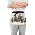 thumbnail image 1 of Yayeee Waist Apron with Pockets for Cooking Waterproof Half Server Aprons, Hand Drawn Christmas Trees, 1 of 7