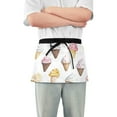 thumbnail image 1 of Yayeee Waist Apron with Pockets for Cooking Waterproof Half Server Aprons, Ice Cream Pattern, 1 of 7