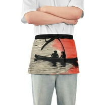 Yayeee Waist Apron with Pockets for Cooking Waterproof Half Server Aprons, Illusionary Boat