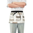 thumbnail image 1 of Yayeee Waist Apron with Pockets for Cooking Waterproof Half Server Aprons, Light Gray Cat Pattern, 1 of 7