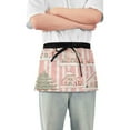 thumbnail image 1 of Yayeee Waist Apron with Pockets for Cooking Waterproof Half Server Aprons, Light Green Christmas Houses, 1 of 7