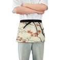 thumbnail image 1 of Yayeee Waist Apron with Pockets for Cooking Waterproof Half Server Aprons, Light Red Flowers, 1 of 7