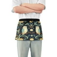 thumbnail image 1 of Yayeee Waist Apron with Pockets for Cooking Waterproof Half Server Aprons, Mystical Owls Pattern, 1 of 7