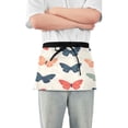 thumbnail image 1 of Yayeee Waist Apron with Pockets for Cooking Waterproof Half Server Aprons, Orange Butterflies, 1 of 7