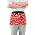 thumbnail image 1 of Yayeee Waist Apron with Pockets for Cooking Waterproof Half Server Aprons, Orange Christmas Ornaments Pattern, 1 of 7