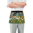 thumbnail image 1 of Yayeee Waist Apron with Pockets for Cooking Waterproof Half Server Aprons, Orange Floral Garden, 1 of 7
