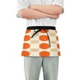 thumbnail image 1 of Yayeee Waist Apron with Pockets for Cooking Waterproof Half Server Aprons, Orange Geometric Circles, 1 of 7