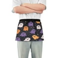 thumbnail image 1 of Yayeee Waist Apron with Pockets for Cooking Waterproof Half Server Aprons, Orange Halloween Ghosts, 1 of 7