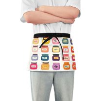 Yayeee Waist Apron with Pockets for Cooking Waterproof Half Server Aprons, Orange Jar