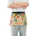 thumbnail image 1 of Yayeee Waist Apron with Pockets for Cooking Waterproof Half Server Aprons, Orange Leaves, 1 of 7