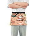 thumbnail image 1 of Yayeee Waist Apron with Pockets for Cooking Waterproof Half Server Aprons, Pink Christmas Santa, 1 of 7