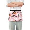 thumbnail image 1 of Yayeee Waist Apron with Pockets for Cooking Waterproof Half Server Aprons, Pink Halloween Ghosts, 1 of 7