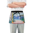 thumbnail image 1 of Yayeee Waist Apron with Pockets for Cooking Waterproof Half Server Aprons, Pink Seaside, 1 of 7