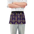 thumbnail image 1 of Yayeee Waist Apron with Pockets for Cooking Waterproof Half Server Aprons, Purple Flowers Pattern, 1 of 7