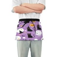 thumbnail image 1 of Yayeee Waist Apron with Pockets for Cooking Waterproof Half Server Aprons, Purple Halloween Pattern, 1 of 7