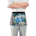 thumbnail image 1 of Yayeee Waist Apron with Pockets for Cooking Waterproof Half Server Aprons, Purple Seaside, 1 of 7