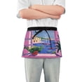 thumbnail image 1 of Yayeee Waist Apron with Pockets for Cooking Waterproof Half Server Aprons, Purple Window Scene, 1 of 7