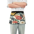 thumbnail image 1 of Yayeee Waist Apron with Pockets for Cooking Waterproof Half Server Aprons, Red Flowers Pattern, 1 of 7