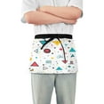thumbnail image 1 of Yayeee Waist Apron with Pockets for Cooking Waterproof Half Server Aprons, Red Simple Shapes, 1 of 7