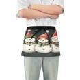 thumbnail image 1 of Yayeee Waist Apron with Pockets for Cooking Waterproof Half Server Aprons, Red Snowmen, 1 of 7
