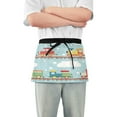 thumbnail image 1 of Yayeee Waist Apron with Pockets for Cooking Waterproof Half Server Aprons, Red Trains Pattern, 1 of 7