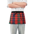 thumbnail image 1 of Yayeee Waist Apron with Pockets for Cooking Waterproof Half Server Aprons, Red and Blue Pattern, 1 of 7